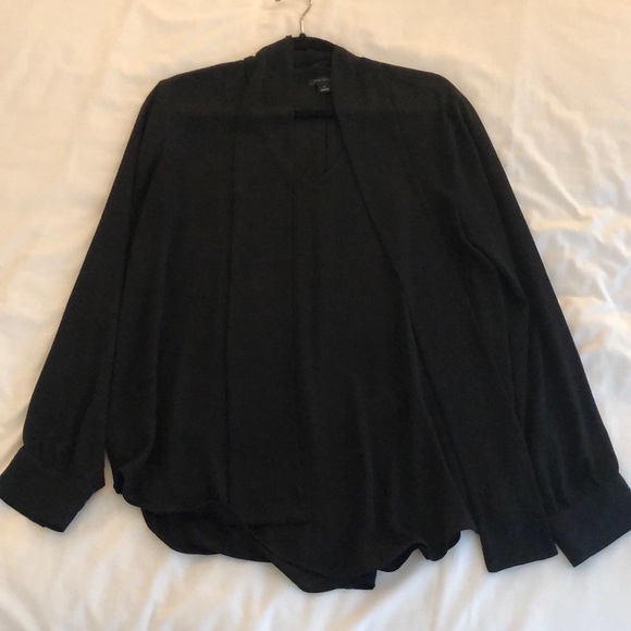 Ann Taylor black tie blouse - Picture 1 of 4